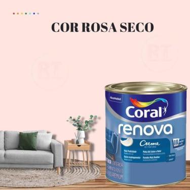 Imagem de Tinta Parede Rosa Acrílica Fosca Coral Renova 800ml, ROSA SECO