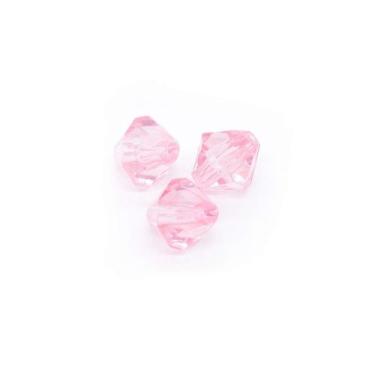 Imagem de Miçanga Passante Balão Facetado Acrílico Rosa Bebê 8mm 100pçs 50g - Ma