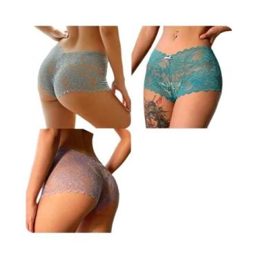 Imagem de Conjunto De Calcinha De Renda Floral Para Mulheres, Lingerie Macia De 