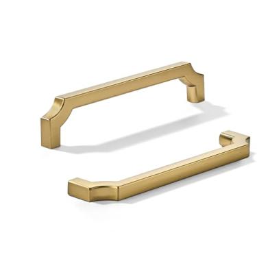 Imagem de khtumeware Pacote com 10 puxadores de armário de bronze champanhe de 152 mm, alças resistentes de liga de zinco sólida para armários de cozinha/banheiro, gavetas e armários (15 polegadas de centro a