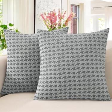 Imagem de MAXIJIN Pacote com 2 capas de almofada 45,7 x 45,7 cm, capas de almofada decorativas macias para sofá, cama, decoração de casa, cinza claro