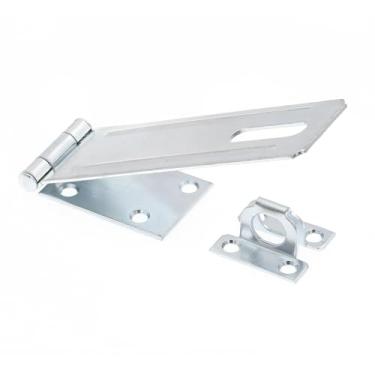 Imagem de Prime-Line U 117210 Trava de dobradiça de segurança para porta e portão com grampo fixo de 15 cm com parafusos zincados (pacote único)