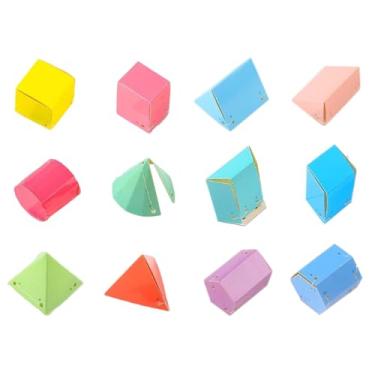 Imagem de YIJU 12x Formas Geométricas Sólidos Geométricos Material Escolar Papel Quebra-cabeça Sensorial Brinquedos Acessórios de Geometria Auxiliar Educacional de