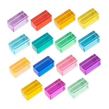 Imagem de Esquirla Conjunto de blocos de construção de arco-íris, brinquedo empilhável, colorido, transparente, ferramenta de arte de treinamento, cubos de acrílico de, 15 Peças