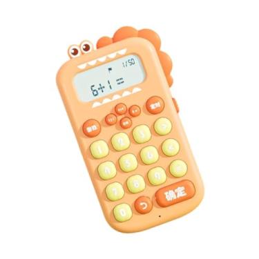 Imagem de YIJU Calculadora infantil fofa, máquina de educação infantil, auxílio para ensino, calculadora em formato de dinossauro para, Laranja