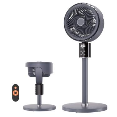 Imagem de Ventiladores de pedestal para quarto, ventilador oscilante de 70° + 90° com controle remoto, motor CC silencioso, ventilador circulador de ar de 30,5 m, ventiladores de chão de 93,5 cm para quarto de