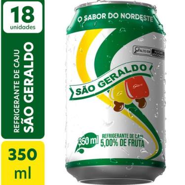 Imagem de Cajuína São Geraldo 350ml Kit 18 Latas Refrigerante de Caju