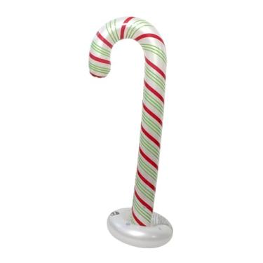 Imagem de Fenteer Enfeite de Natal inflável, bengala de doces, bengala de doces inflável, decoração de Natal para vitrine de loja, Style C