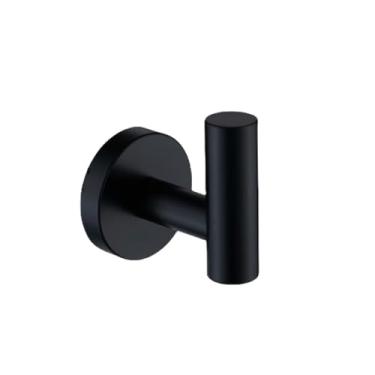 Imagem de Conjunto de acessórios para banheiro em ouro escovado, suporte para toalhas de parede em aço inoxidável, suporte para papel higiênico, gancho para roupão, gancho para roupão preto