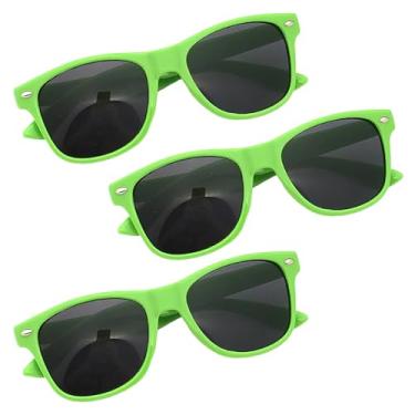 Imagem de YLOIJO Óculos de sol de festa para adultos dos anos 70 e 90 anos neon retrô festa na praia piscina decoração de casamento suprimentos, Verde