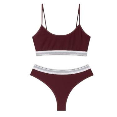 Imagem de Conjunto Top Sutia Com Calcinha Microfibra Feminino Lengerie - MgBeaut