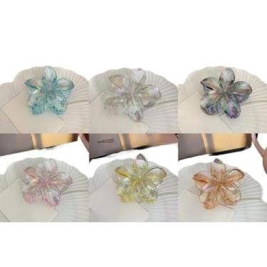 Imagem de Grampo de Cabelo Flor Frangipani Colorida Presilha Feminina Acrílica, Acessório de Praia e Resort para Mulheres(Envie um aleatório)