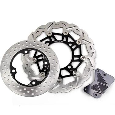 Imagem de Arashi Discos de freio dianteiros traseiros grandes para Honda Forza 250 2000-2004, acessórios de motocicleta preto