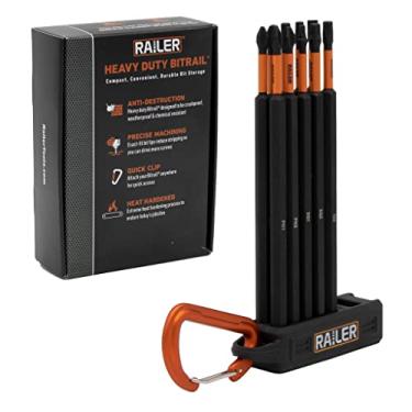 Imagem de Railer Conjunto de pontas de chave de fenda de 15,24 cm – Chave de impacto Phillips, quadrada, Torx e hexagonal, 10 peças de aço S2 premium com um suporte de broca magnetizadora de armazenamento e