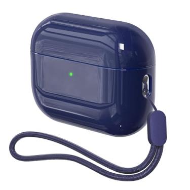 Imagem de Capa para AirPods Pro 3 Never-Sretch-Out DamonLight à prova de choque capa de silicone semi rígida compatível com Apple Airpods Pro 3ª geração (azul noturno)