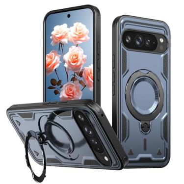 Imagem de caseswill Capa para Google Pixel 10 Pro XL, Pixel 9 Pro XL, suporte magnético invisível para anel [compatível com MagSafe] TPU macio durável à prova de choque + capa protetora híbrida de policarbonato