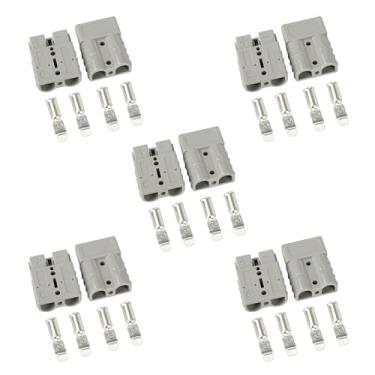 Imagem de W LAIWO Kit de conector de alimentação 50A, plugue CC 600 V com 10 caixas de conectores e 20 terminais, conectores de bateria de desconexão rápida para energia solar, guinchos, empilhadeiras, reboques