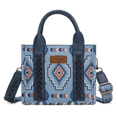 Imagem de Bolsa Wrangler Mini sacola pequena com alça superior feminina, Calça jeans azul Boho