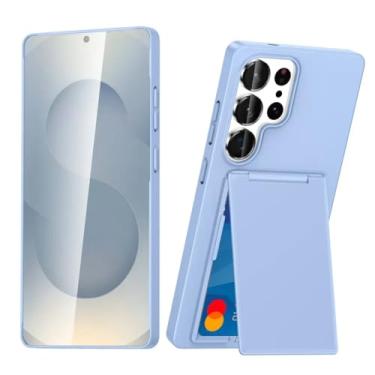 Imagem de Capa tipo carteira com suporte para cartão para Galaxy S24 Ultra, à prova de choque, com suporte, capa protetora (para Galaxy S24 Ultra/roxa)