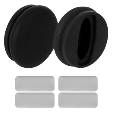 Imagem de 2pcs Suporte Magnético Estojo para AirTag, Prova D'Água Suporte Ímã Oculto Capa Protetora Silicone com 4pcs Chapas Ferro para Carro Bicicleta Motocicleta Bagagem Superfícies Metálicas (Preto)