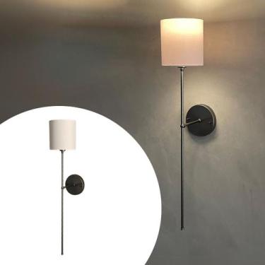 Imagem de Arandela De Parede Clássica Alumínio e Bivolt com Cúpula Bege, Preto e