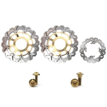 Imagem de Arashi Discos de freio dianteiros traseiros rotores com parafusos de montagem para Honda CBR600RR 2003-2015, CBR1000RR 2004-2005, peças de acessórios de motocicleta