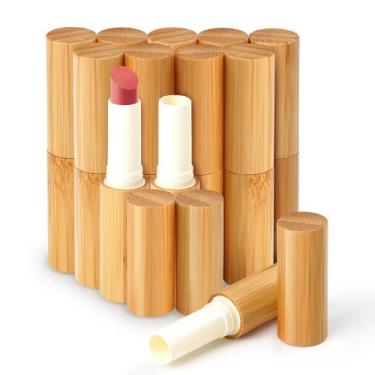Imagem de Tubos de batom AUHOKY Bamboo recarregáveis 5,5 mL, 12 unidades, branco