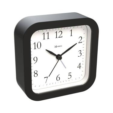 Imagem de Despertador Quartz Preto Fosco - Alarme, Snooze, 12x12x4cm