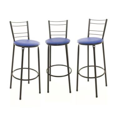 Imagem de Kit 3 Banquetas Banco Alto Balcão Cozinha Área Gourmet 4 Arames - ESPA