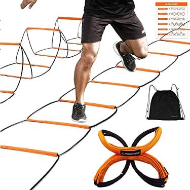 Imagem de ALPHAWORX Escada de agilidade, equipamento de treinamento de agilidade, escada de velocidade de futebol, escada de treino para crianças e adultos, configuração instantânea dobrável e sem emaranhados e