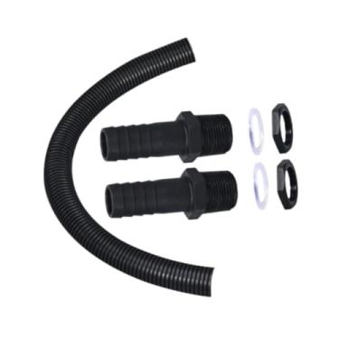 Imagem de Baoblaze Jogo do conector do tambor da chuva, jogo da ligação da tubulação do conector da extremidade tambor da água da chuva que liga o jogo para o jardim do, Preto