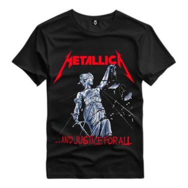 Imagem de Camiseta Metallica And Justice For All Preta Banda De Rock Metal Roque