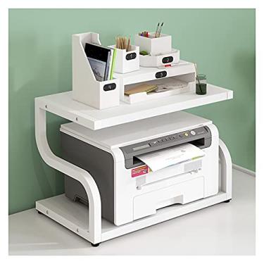 Imagem de SUNESA Suporte de impressão grande para impressora, rack de exibição de tubo giratório, impressora multifuncional de mesa, copiadora, scanner (quatro cores), mesa de impressora (cor: dourado)