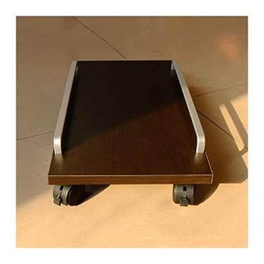 Imagem de Suporte de CPU para PC, torre de mesa móvel, capa para CPU, suporte para CPU com rodas giratórias de bloqueio e defletor de dupla face, suporte de 3 cores (cor: nogueira preta, tamanho: G)
