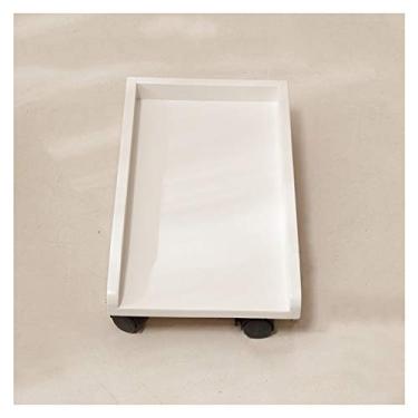 Imagem de Suporte para PC Capa de CPU de Madeira Suporte de CPU Suporte de CPU Suporte de CPU Móvel Suporte de Torre Host de Desktop com 4 Rodas Rodízios e Suporte de Bisel Protetor (Cor: Ouro)