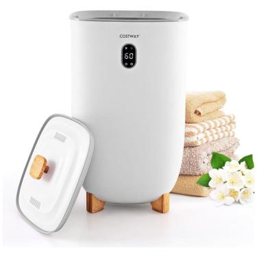 Imagem de Aquecedor e Secador de Toalha Elétrico 35L com Desligamento Automático, Temporizador Ajustável e Suporte para Disco Perfumado