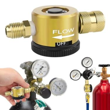 Imagem de Ferramenta de purga de nitrogênio, regulador de nitrogênio HVAC latão durável, dourado