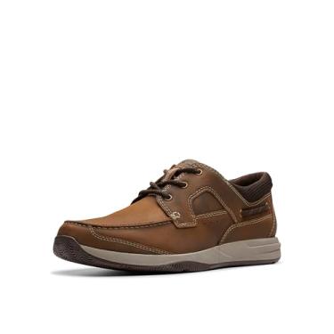 Imagem de Clarks Sapato Oxford masculino de renda Sailview, Couro de cera de abelha, 43 BR