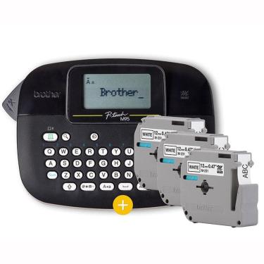 Imagem de Rotulador eletrônico Preto PTM95BKBP com 3 fitas - Brother
