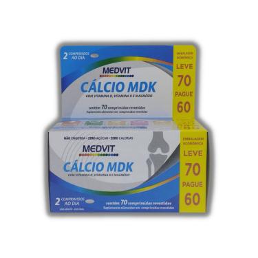 Imagem de Suplemento Alimentar Medvit Cálcio MDK com 70 Comprimidos