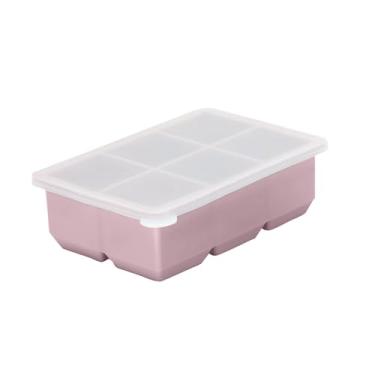 Imagem de Bandejas quadradas grandes de silicone para cubos de gelo – Uísque e coquetéis, cubos grandes de 5 cm, rosa