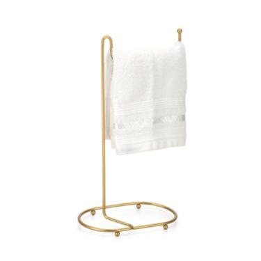 Imagem de Porta Toalha de Rosto Lavabo Pia Banheiro com Elegância E Praticidade(DOURADO)