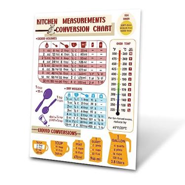 Imagem de Ímã de tabela de conversão de cozinha, tabela de conversão métrica para guia de tabela de conversão de culinária, incluindo volumes de líquidos, pesos secos, conversões de líquidos, acessórios de