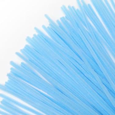 Imagem de Limpadores de cachimbo azul claro, 100 peças, limpadores de cachimbo para artesanato, hastes de chenille para projetos de decoração DIY, LCS.