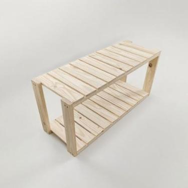 Imagem de Prateleira Organizadora de Madeira Multiandares Xtronic – Estante de Sapatos, Cozinha e Quarto, Resistente e Sustentável(2 ANDARES)