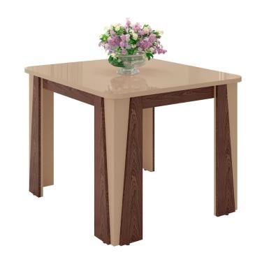 Imagem de Mesa De Jantar Opera 4 Lugares Com Tampo De Vidro Carvalho-fendi