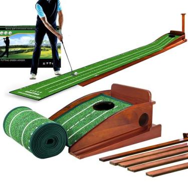 Imagem de Tapete de golfe GiMiyaa Velvet Auto Ball Return Green