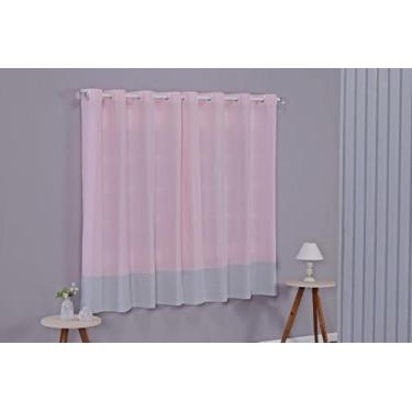 Imagem de Cortina Quarto Infantil e Bebê Algodão Com Barrado Estampado Decorativ