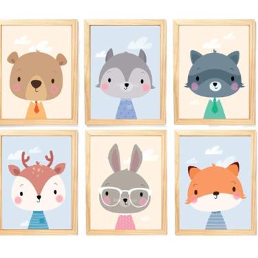 Imagem de Quadro Infantil Menina 6 Un A4 Vidro E Pendurador