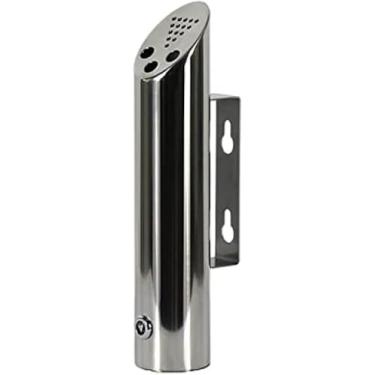 Imagem de Cinzeiros Criativos Masculinos, Cinzeiro De Chão Caixote Do Lixo Vertical De Aço Inoxidável Cinzeiro Montado Na Parede Suporte De Lixo Recipientes De Lixo Ao Ar Livre, Silver, 5*H20cm